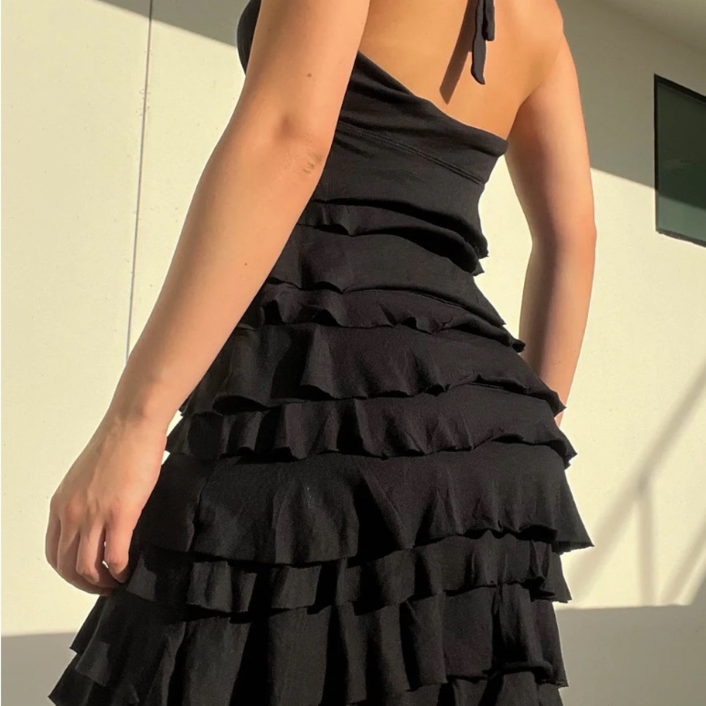 Express Black Ruffle Dress Medium - Picture 2 of 3